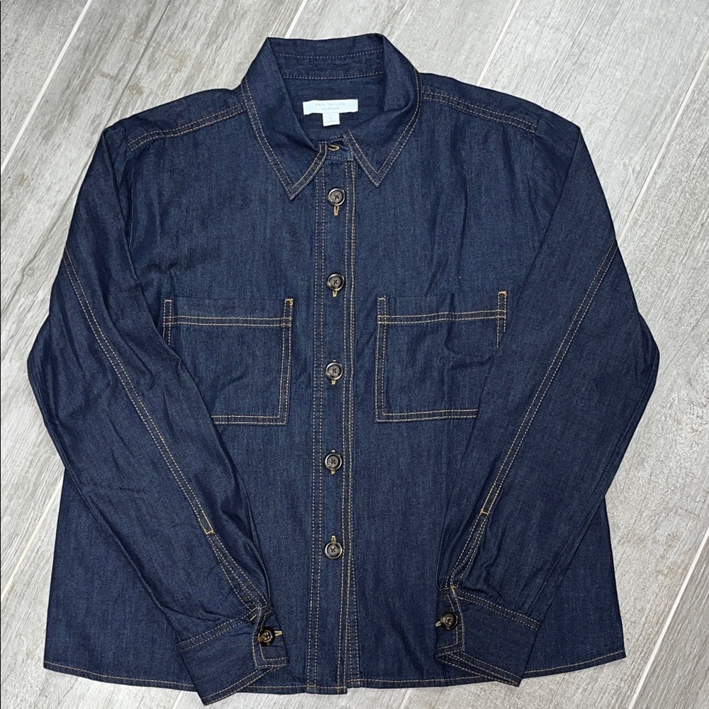 Ann Taylor Indigo Denim Shirt